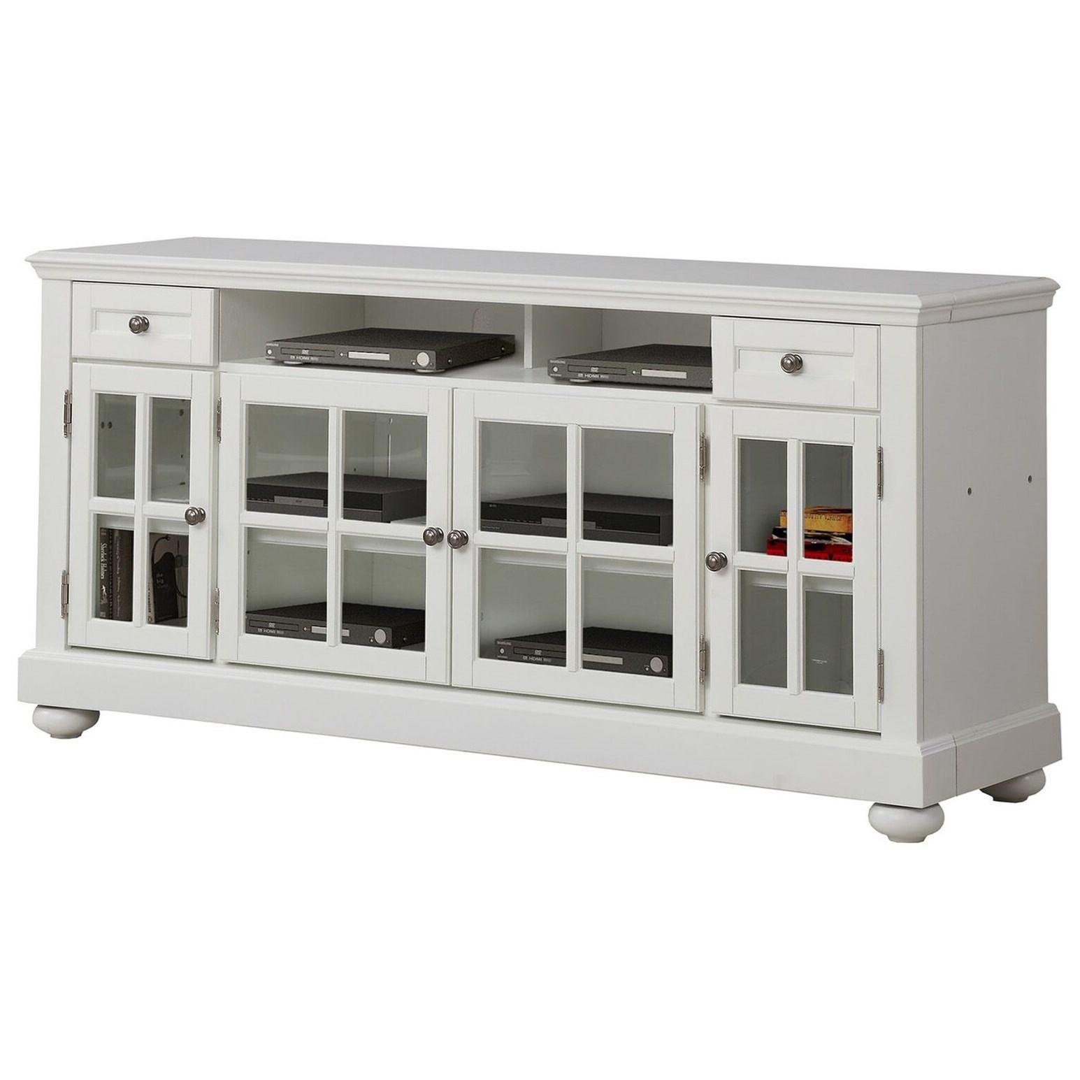 Parker House Cape Cod Cottage 63 Inch TV Console with Glass Doors